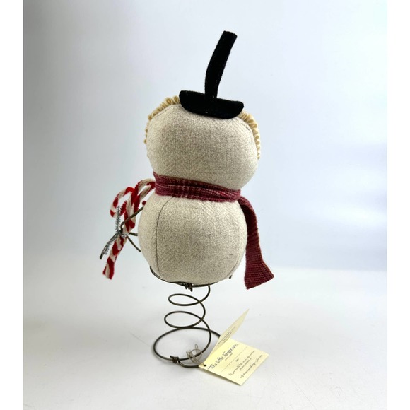 Vintage Snowman On A Spring With Candy Cane Christmas Winter Piece Sculpture - Picture 3 of 14